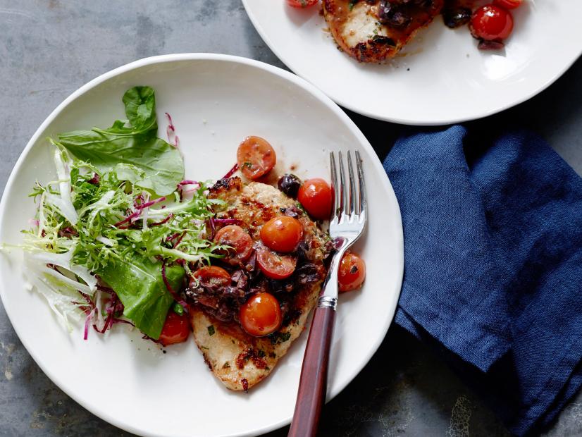 Pan-Seared Chicken with Rustic Tomato and Olive Ragù