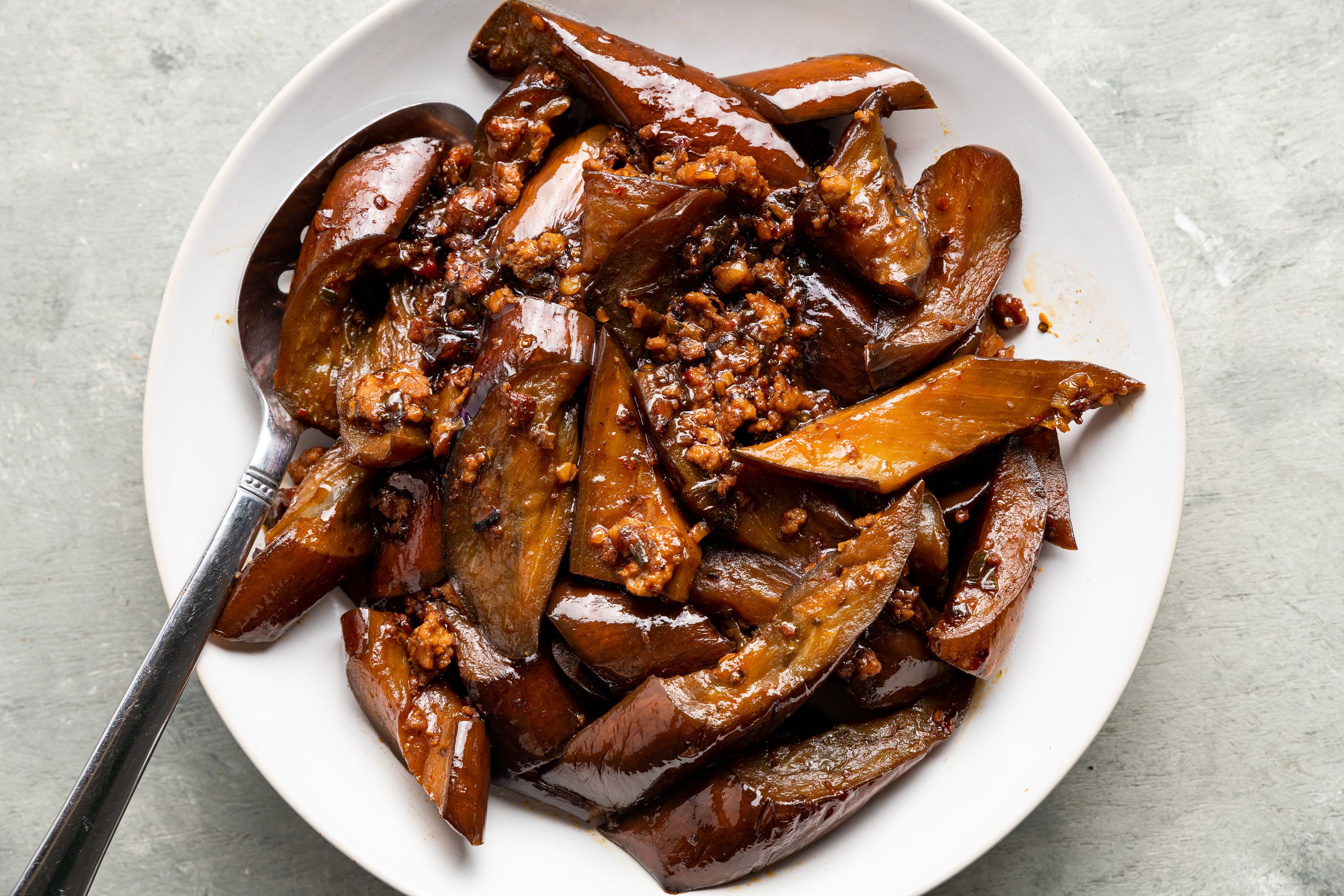 Szechuan-Style Spicy Garlic Eggplant Stir Fry