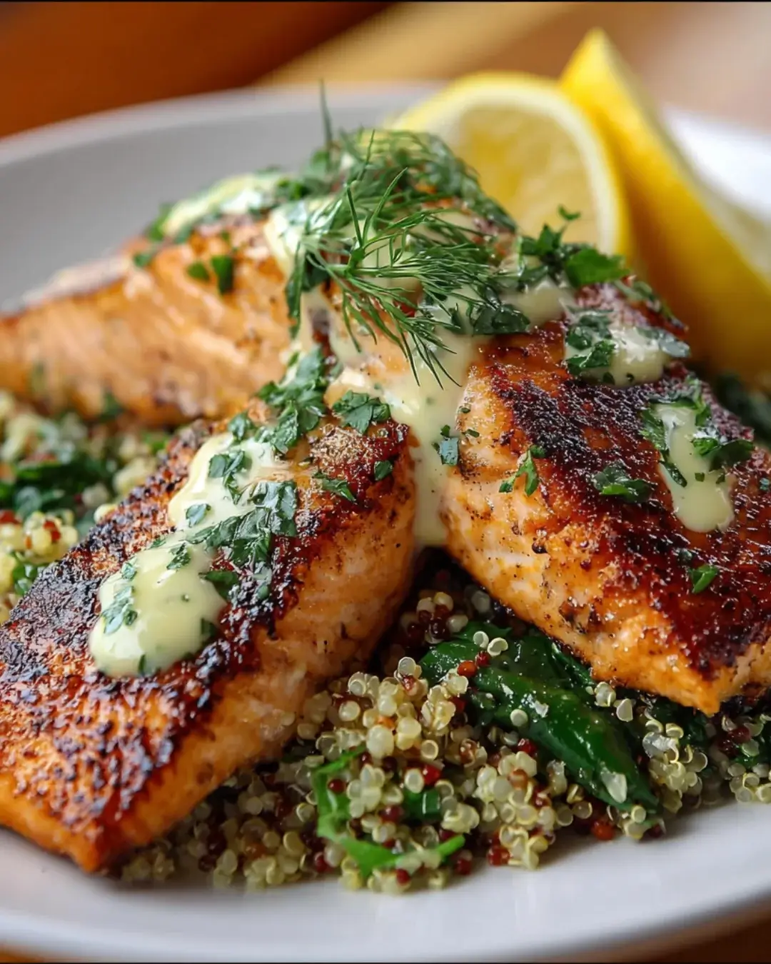 Lemon-Herb Grilled Salmon with Quinoa