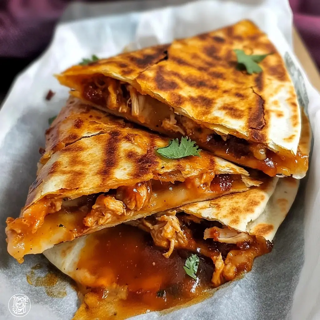Bored.com Inspired Cheesy BBQ Chicken Quesadilla