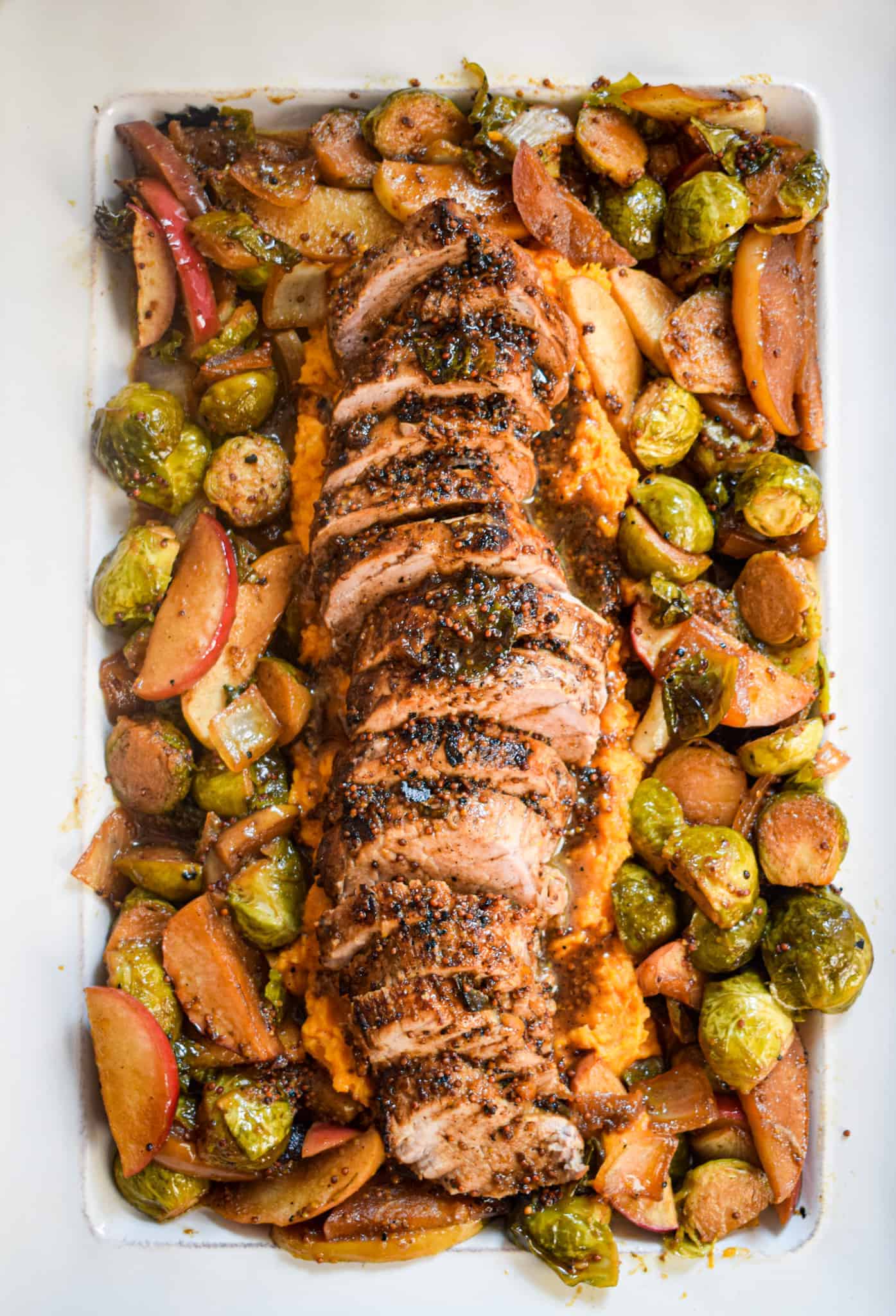 Sheet Pan Mustard-Glazed Pork with Roasted Root Vegetables