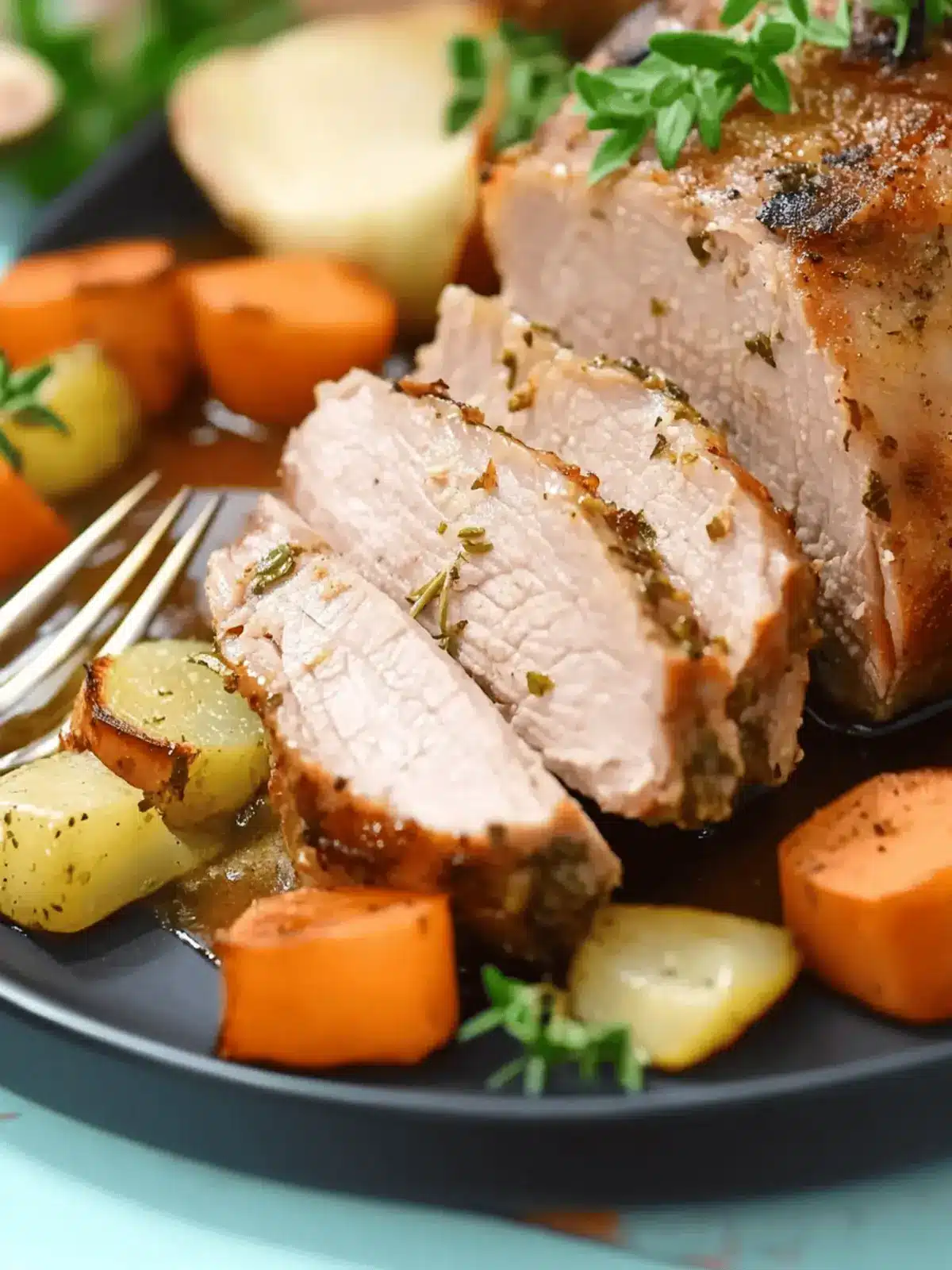 Italian Herb-Roasted Pork Loin with Garlic and Rosemary