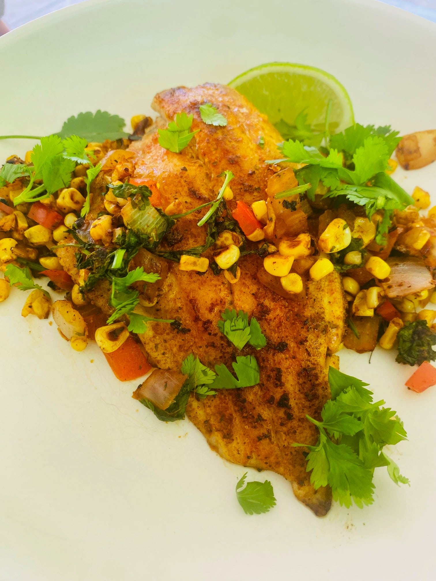 Pan-Seared Catfish with Indiana Corn Relish