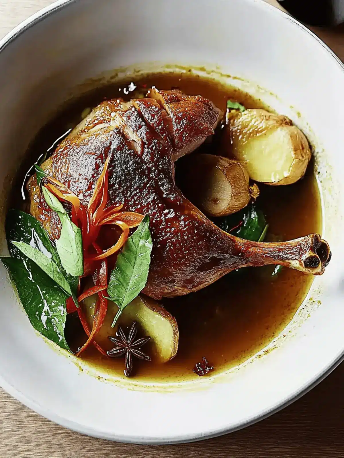 Red-Braised Duck Legs with Star Anise and Soy