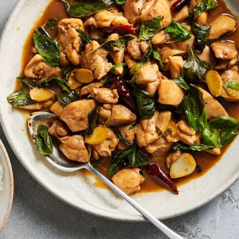 Stir-Fried Three-Cup Chicken with Basil and Sesame