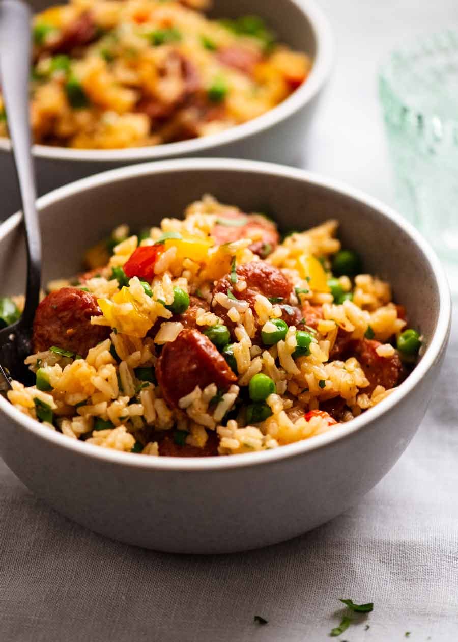 One-Pot Evansville-Style Sausage and Rice Pilaf