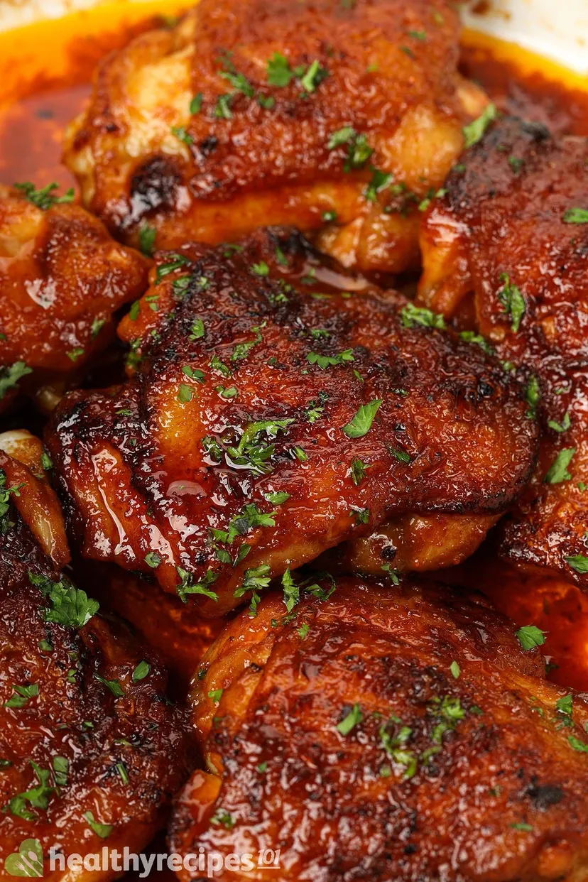 Pan-Seared Chicken Thighs with Spicy Chili Wonton Sauce