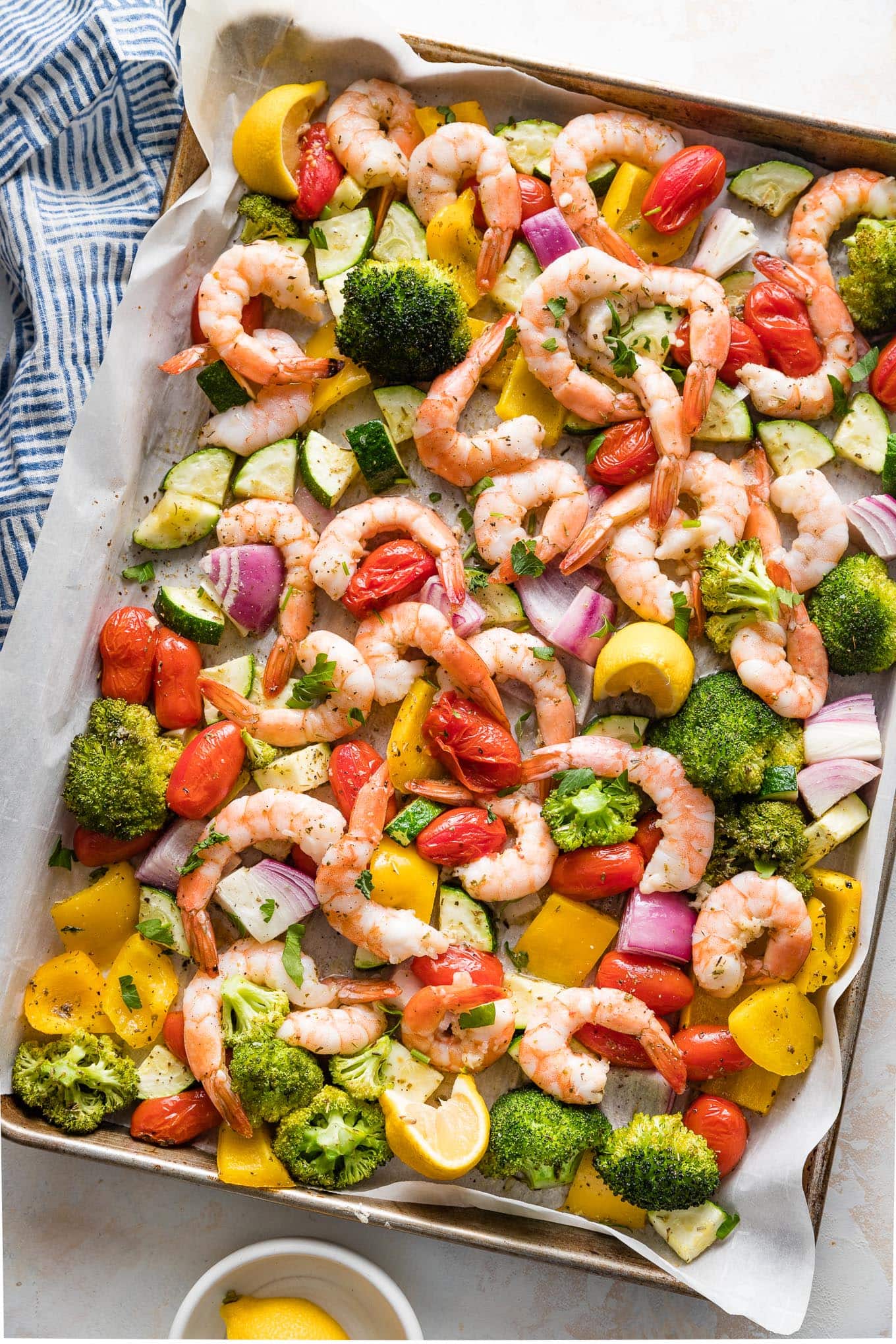 Sheet Pan Garlicky Shrimp and Roasted Vegetables