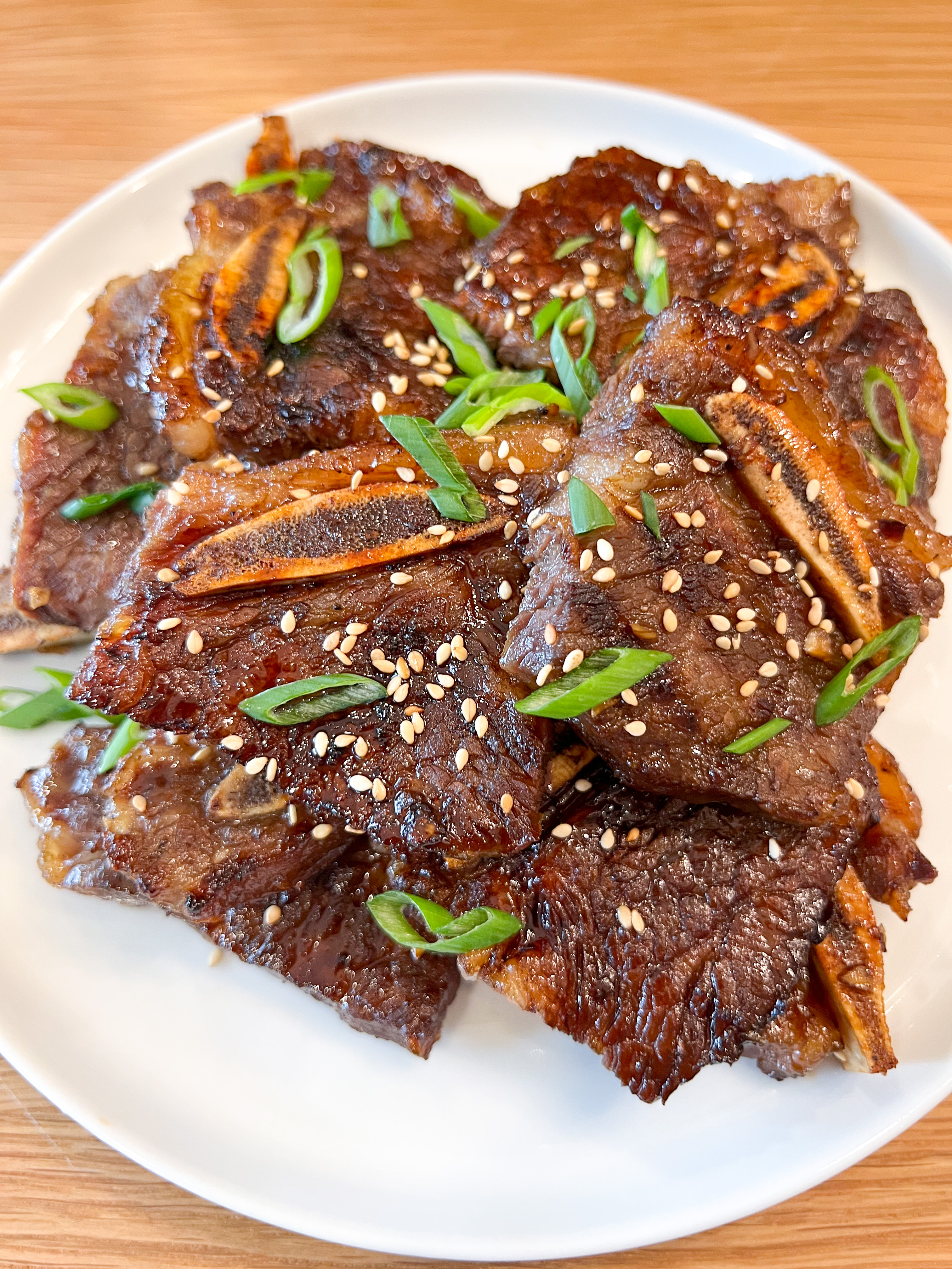 Grilled Korean-Style Beef Short Ribs with Scallion Sesame Sauce