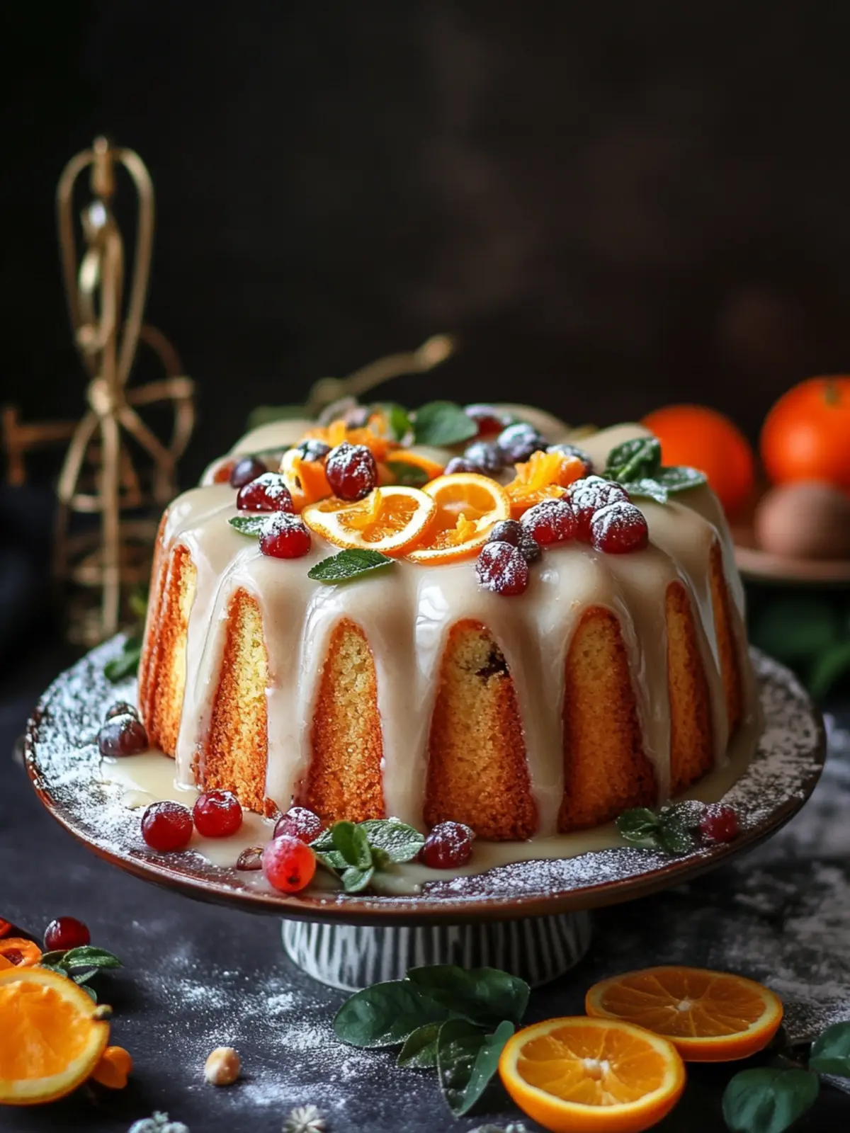 Layered Citrus Pound Cake with Orange Glaze