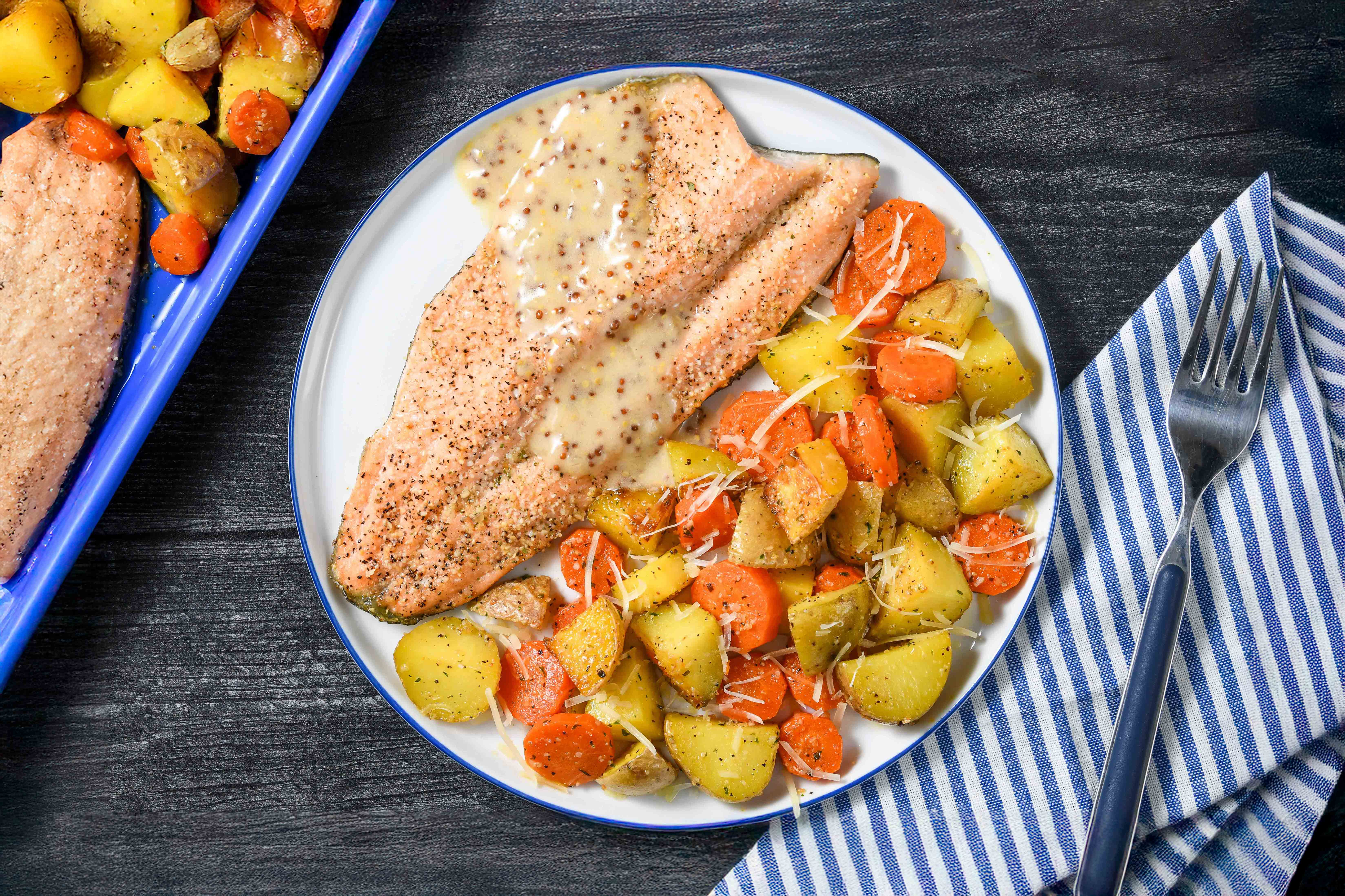 Sheet Pan Roasted Bassett Creek Trout with Maple-Dijon Glaze