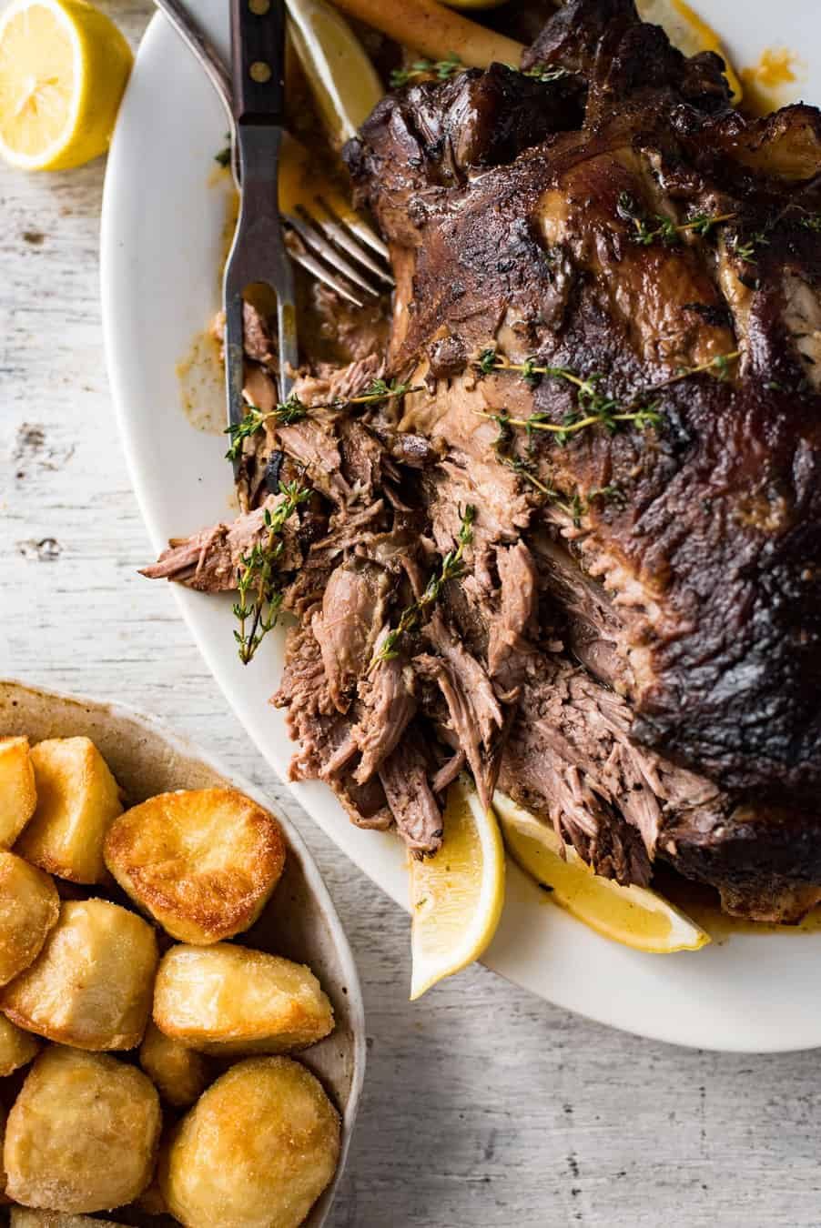 Slow-Roasted Greek Lamb with Lemon and Oregano