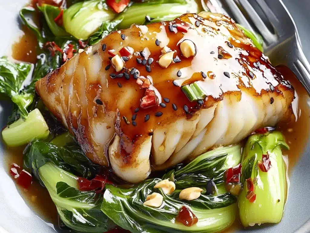 Steamed Ginger-Soy Cod with Bok Choy