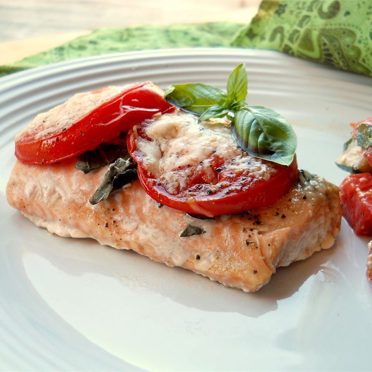 Italian Oven-Baked Salmon with Tomato and Olive Tapenade