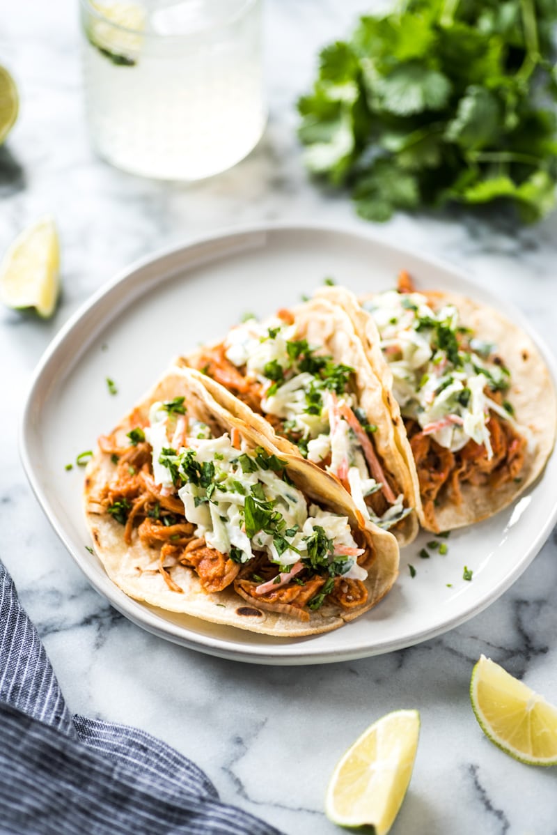 Slow-Roasted Pork Tacos with Fresh Cilantro-Lime Slaw