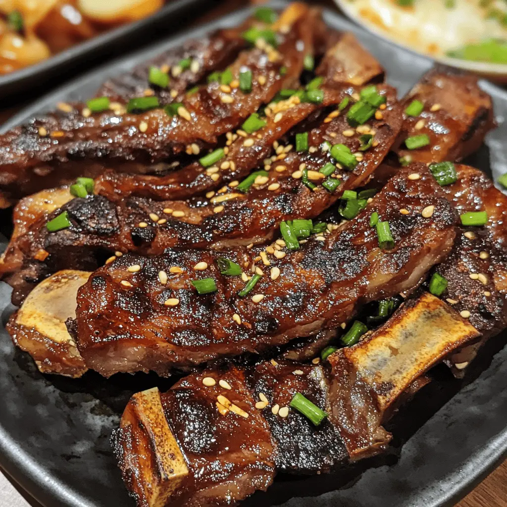 Grilled Korean-Style Galbi Ribs with Charred Scallion Sauce