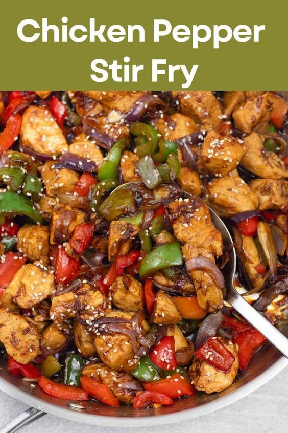 Stir-Fried Sesame Chicken with Bell Peppers