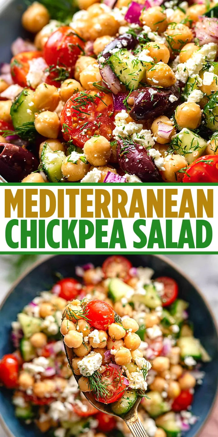 No-Cook Mediterranean Chickpea Salad with Lemon Dressing