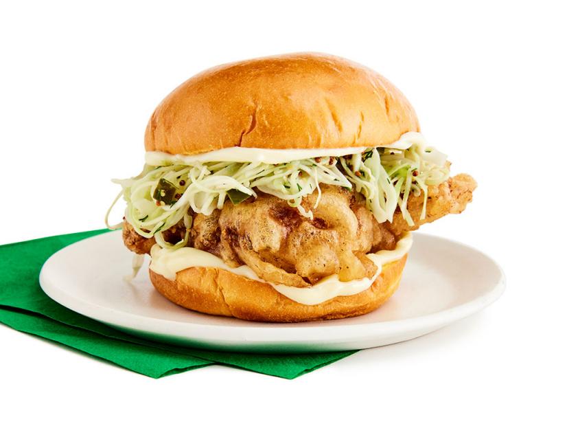 Pan-Seared Chicken Sandwich with Pickle and Buttery Brioche