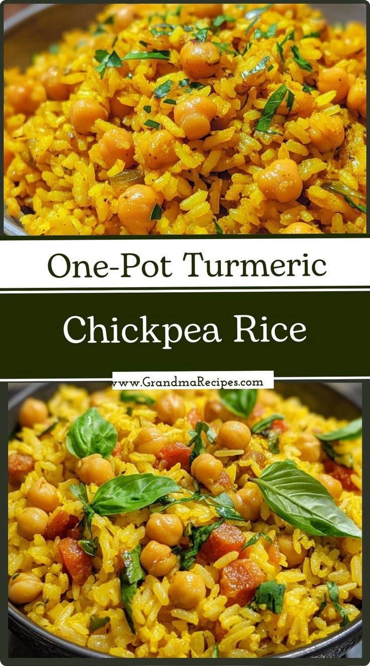 One-Pot Turmeric Rice with Spiced Chickpeas