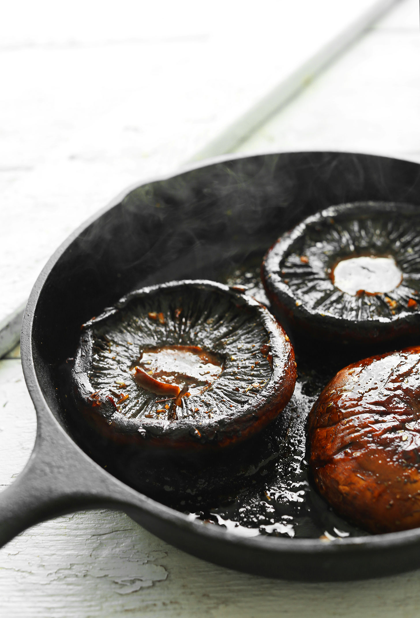 Cast-Iron Grilled Portobello Mushroom Steaks with Garlic-Parsley Butter