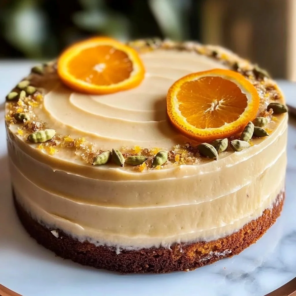 Orange Cardamom Layer Cake with Honey Glaze