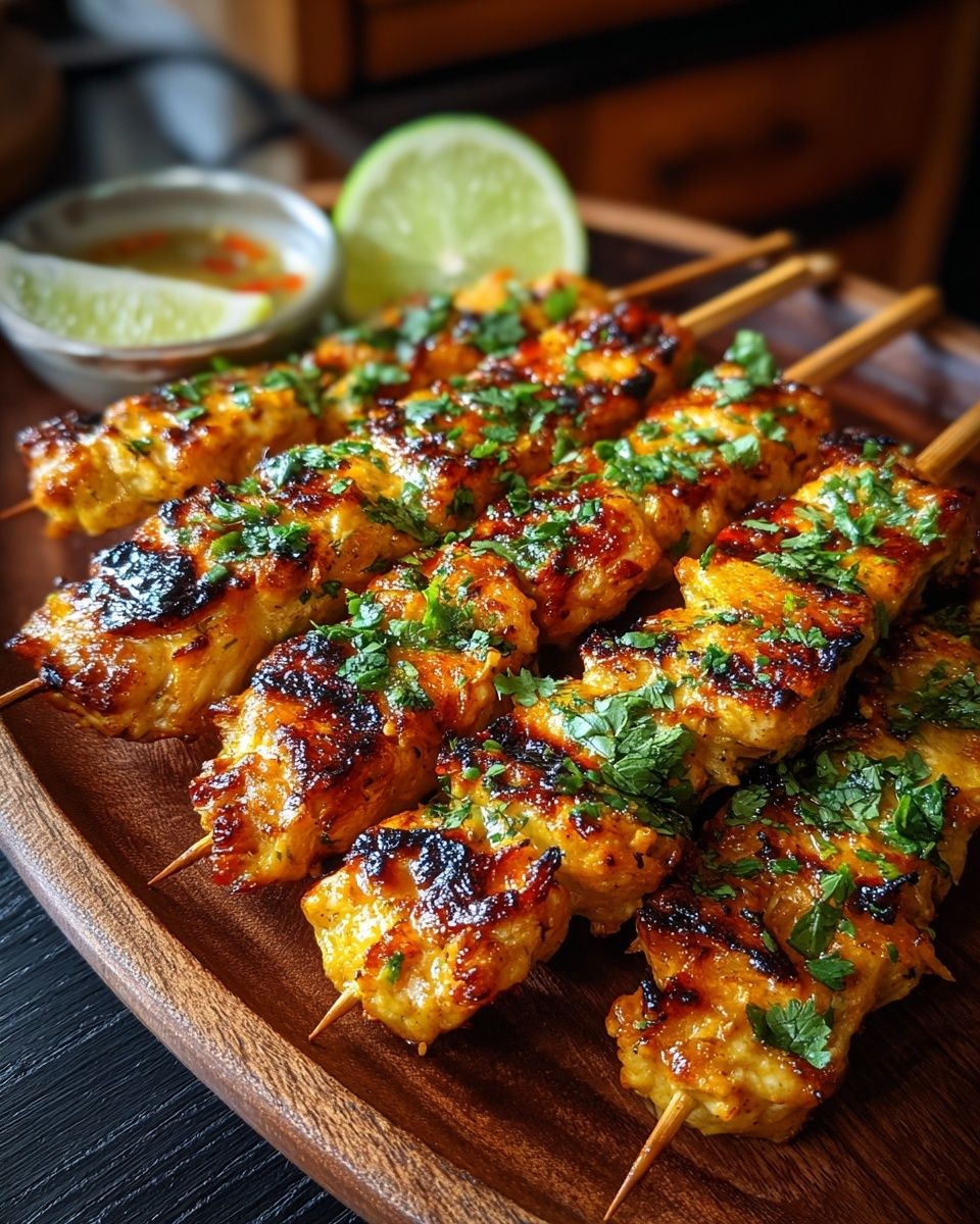 Grilled Coconut Turmeric Chicken Skewers