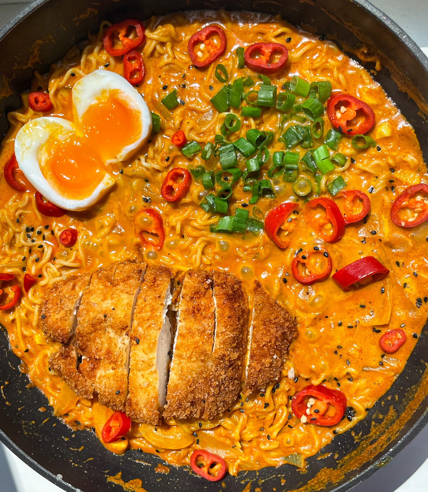 Pan-Seared Chicken with Spicy Ramen Broth