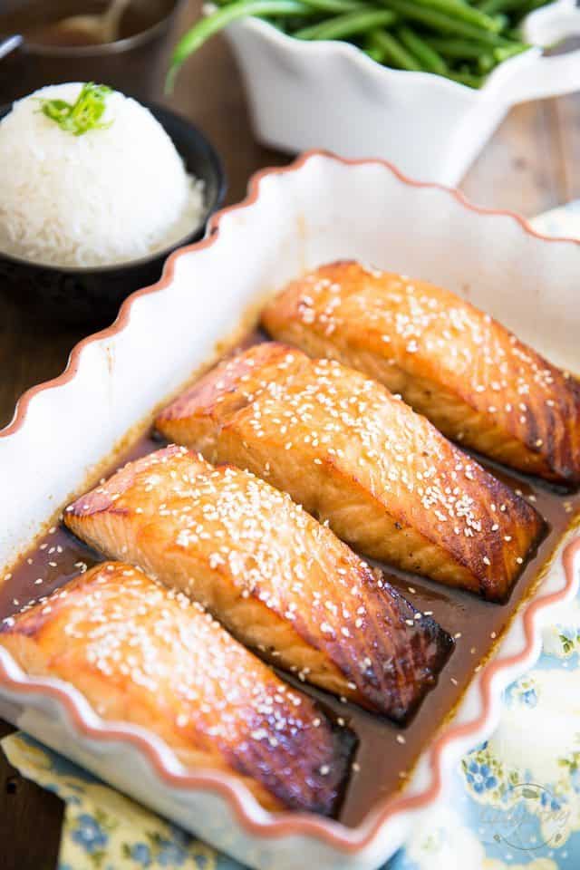 Honey-Glazed Salmon with Sesame and Scallion