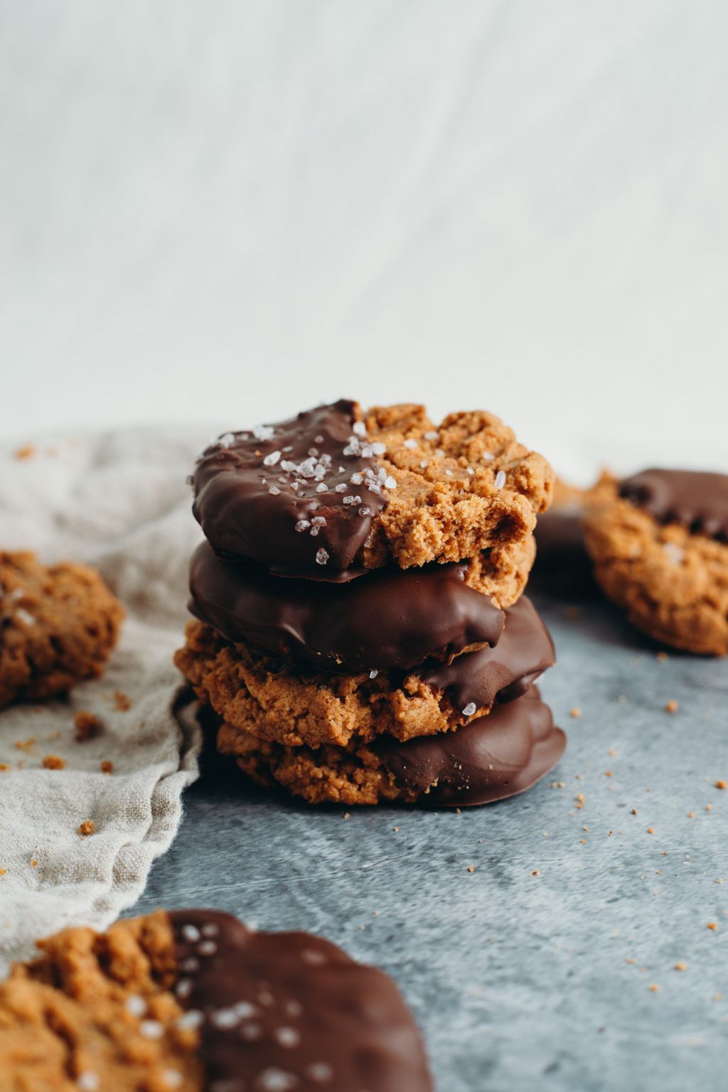 Chocolate-Dipped Almond Butter Cookies