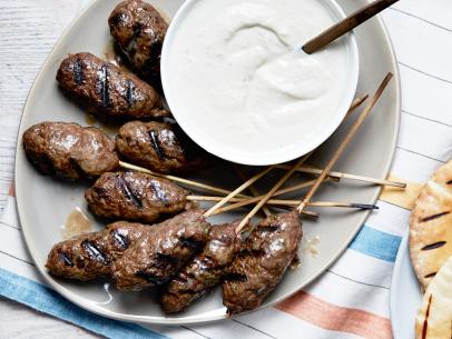Grilled Citrus-Marinated Lamb Skewers with Tzatziki