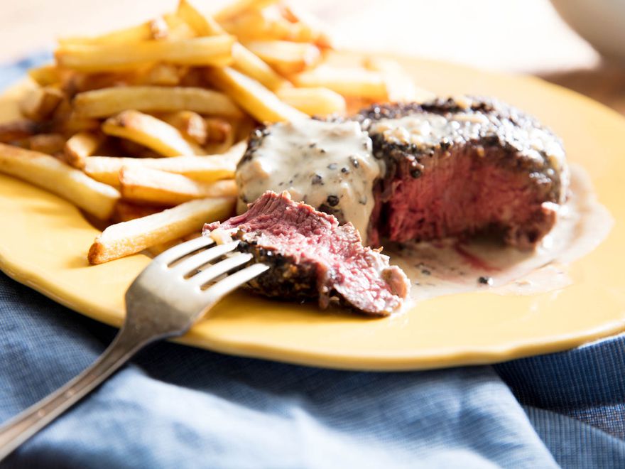 Classic Steak au Poivre with Crispy Homemade French Fries
