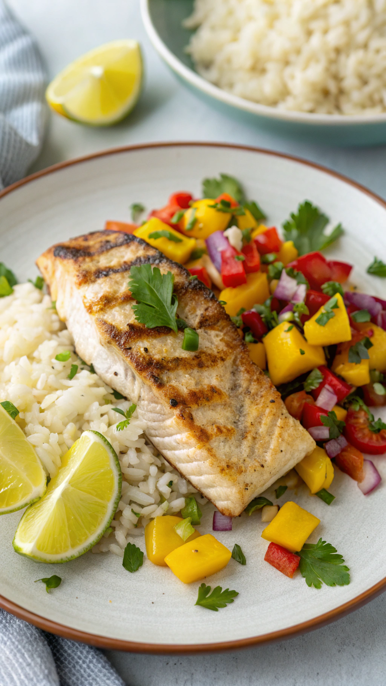 Barbecued Barramundi with Finger Lime Salsa