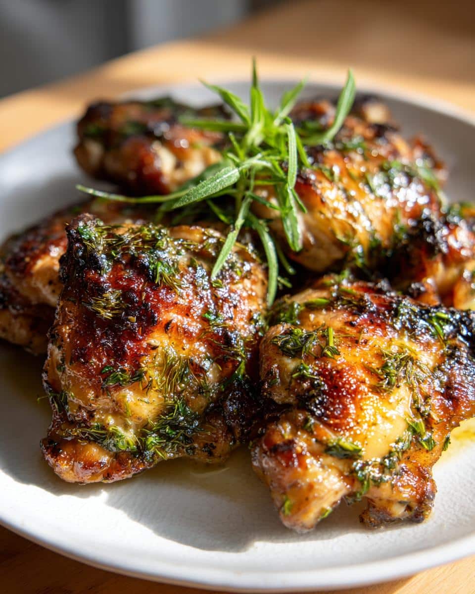 Grilled Regional Herb-Marinated Chicken Thighs