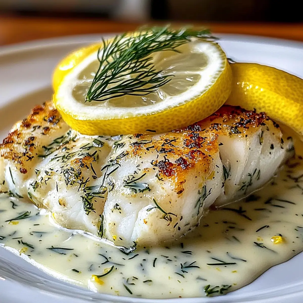 North Sea Cod Poached in Lemon-Dill Broth