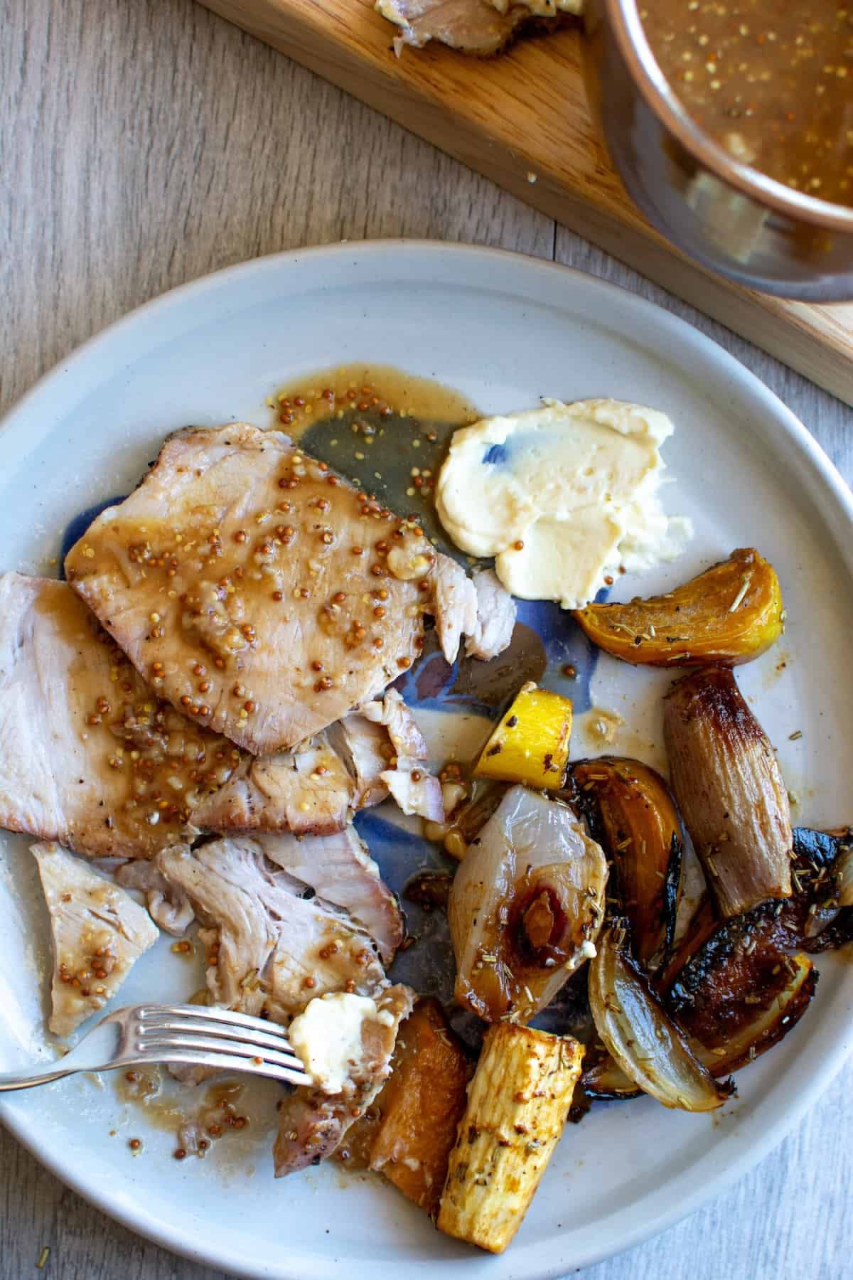 Caraway-Infused Roasted Pork with Mustard Sauce