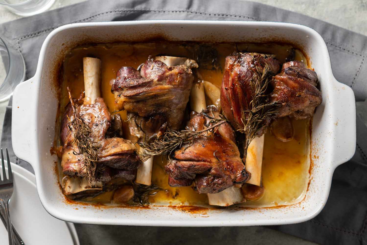 Slow-Cooked Lamb Shank with Bush Tomato and Rosemary Jus