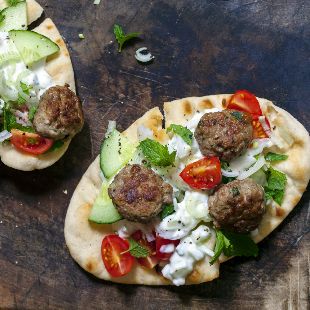 Tandoori-Spiced Lamb Meatballs with Cucumber Raita