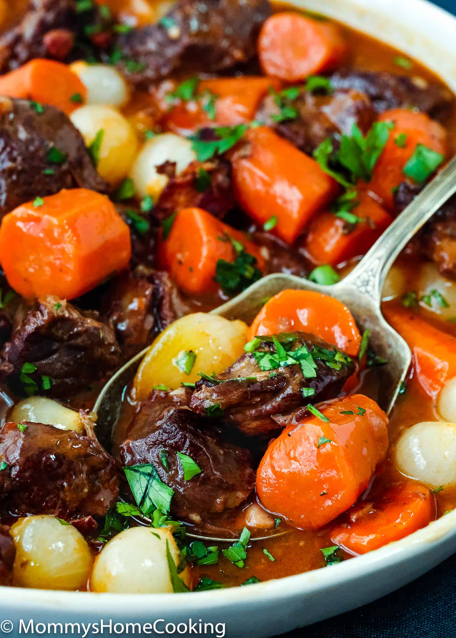 Beef Bourguignon with Pearl Onions and Mushrooms