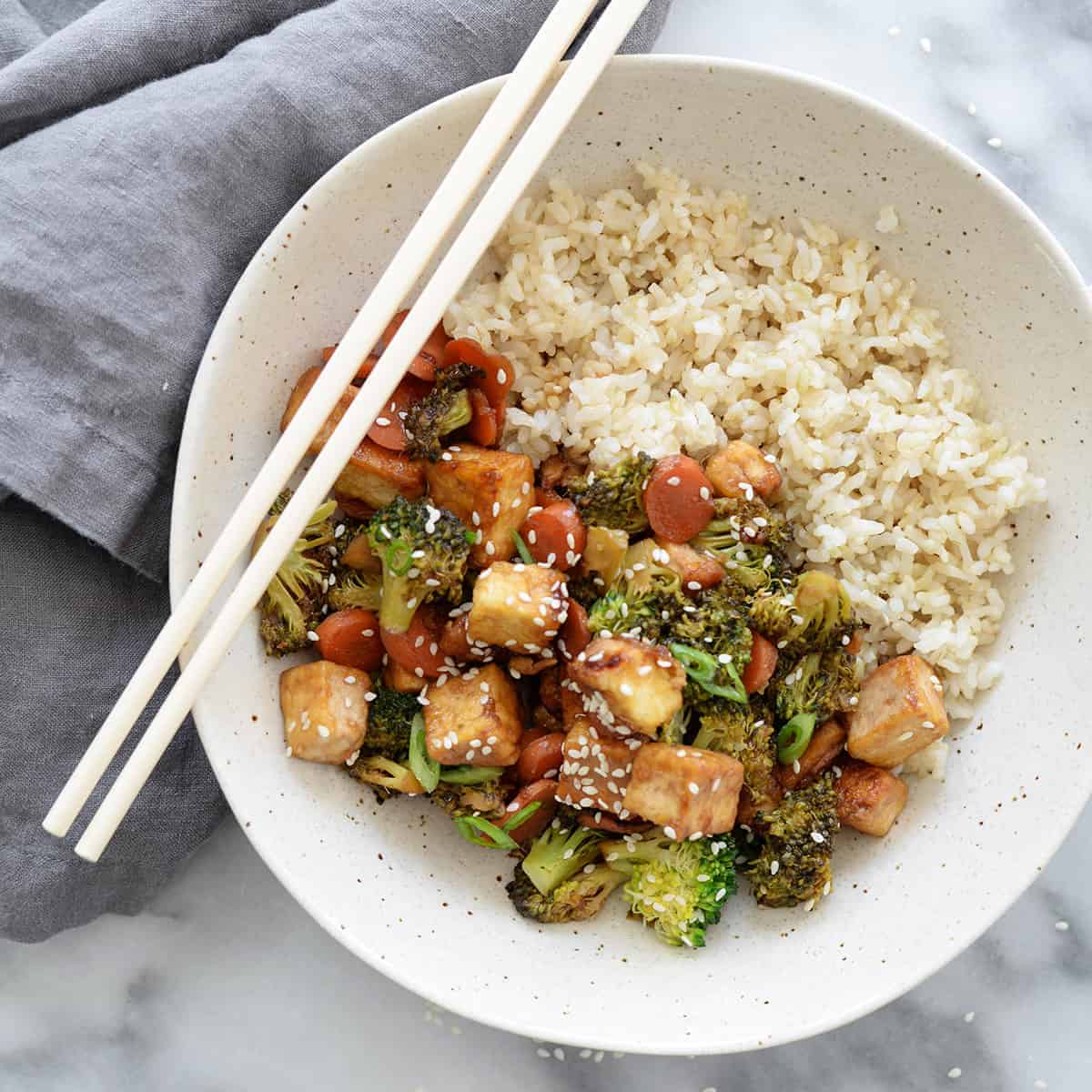 Crispy Tofu Stir-Fry with Ginger and Sesame