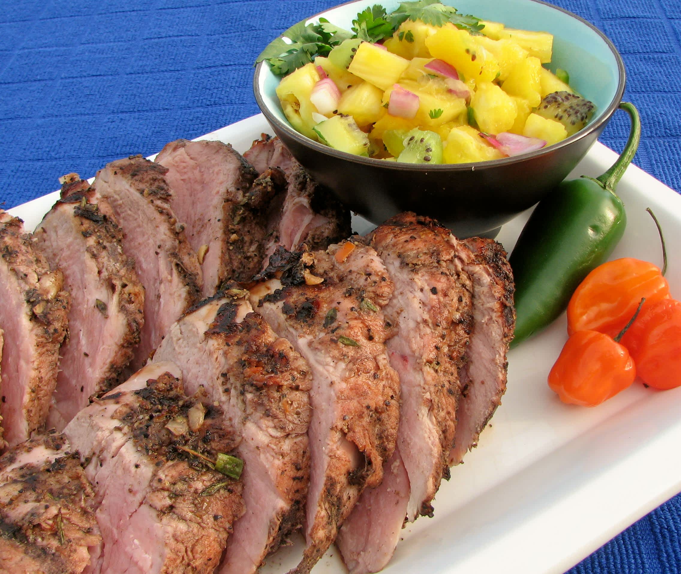 Caribbean Jerk-Spiced Pork Tenderloin with Pineapple Salsa