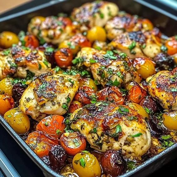 One-Pan Roasted Mediterranean Chicken with Chickpeas and Lemon