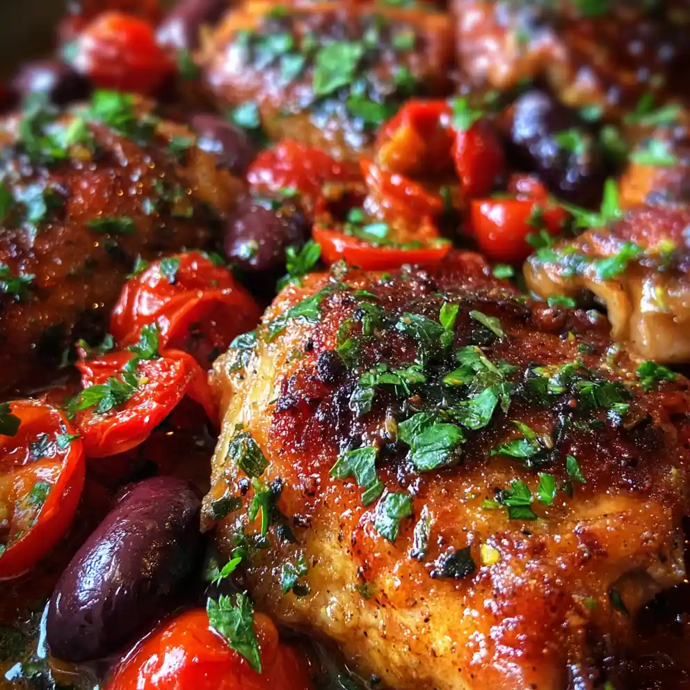 One-Pan Mediterranean Chicken with Olives and Sun-Dried Tomatoes