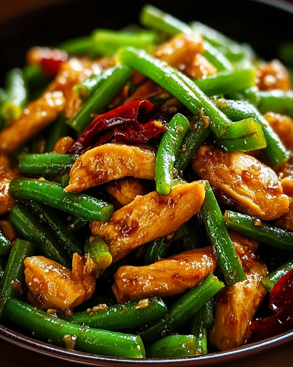 Quick Stir-Fried Chicken with Garlic and Green Beans