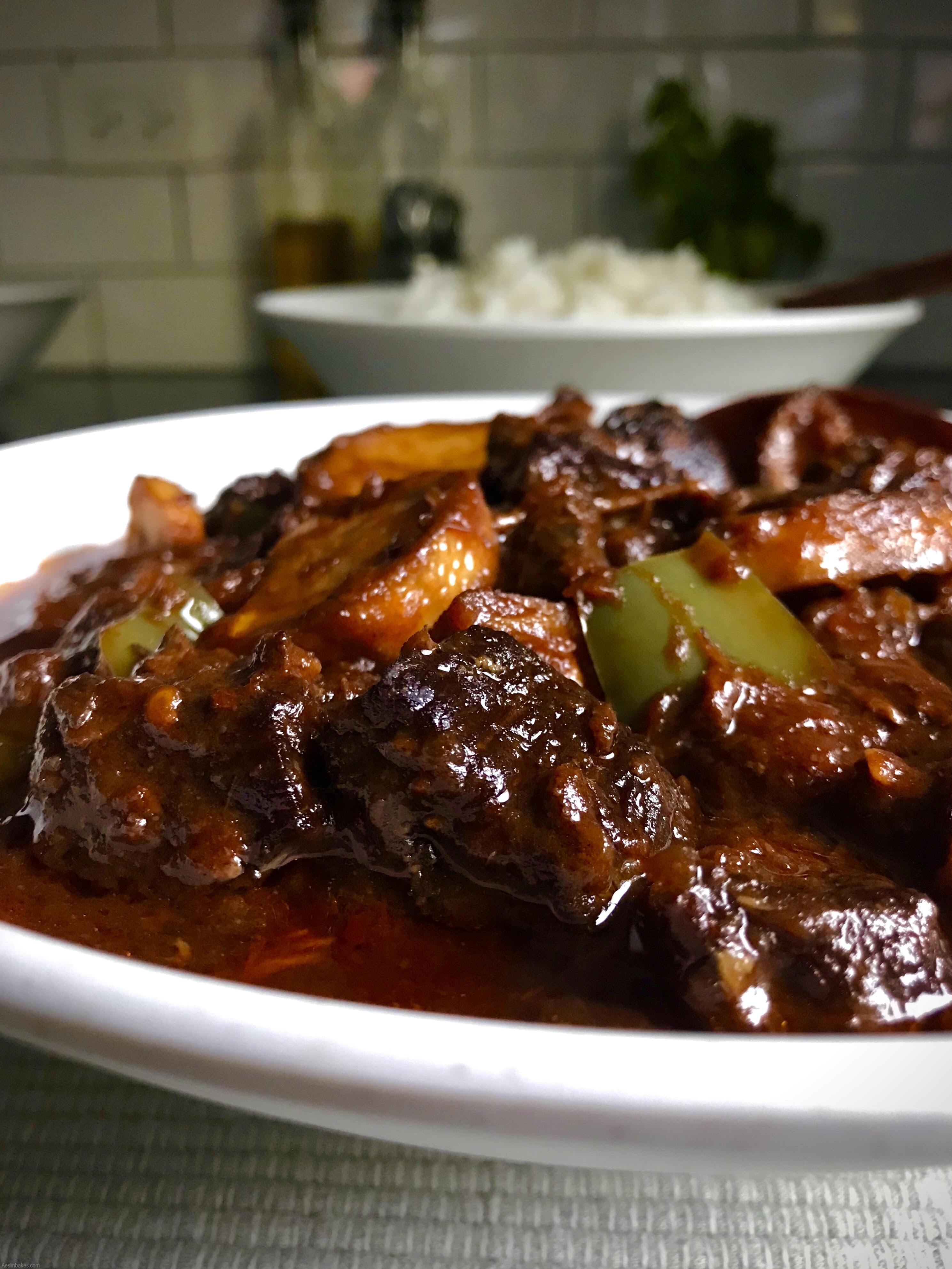 Beef Mechado Stew with Tomato and Soy Sauce