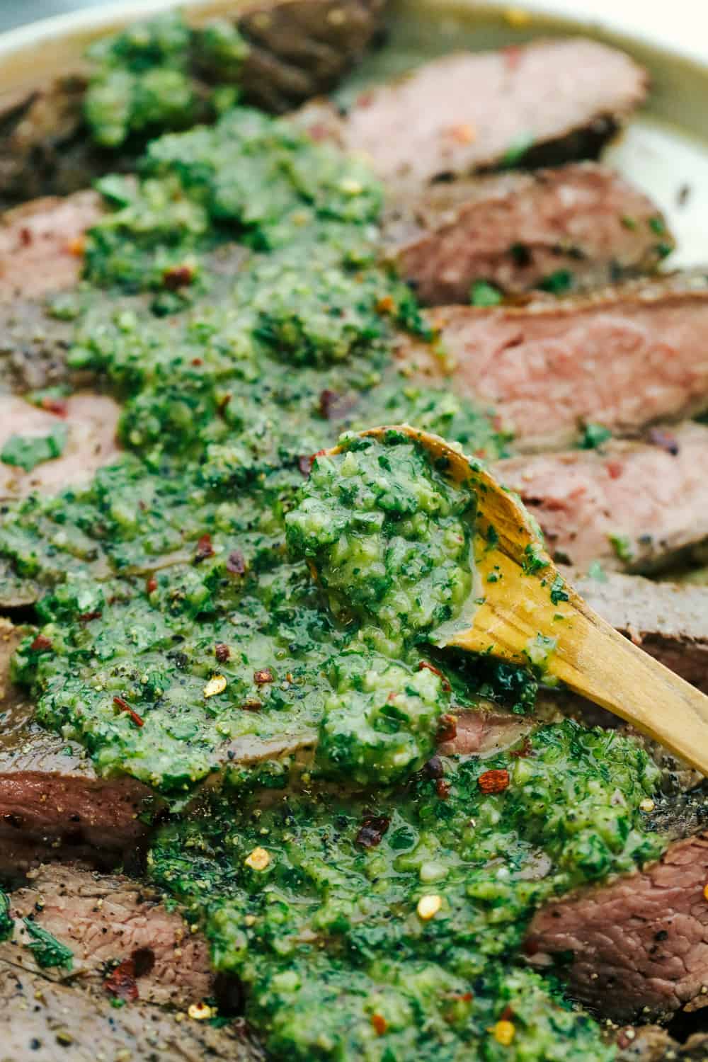 Churrasco-Style Grilled Flank Steak with Chimichurri Sauce