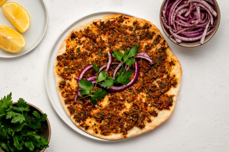 Turkish-Inspired Lahmacun with Spiced Ground Lamb and Herbs