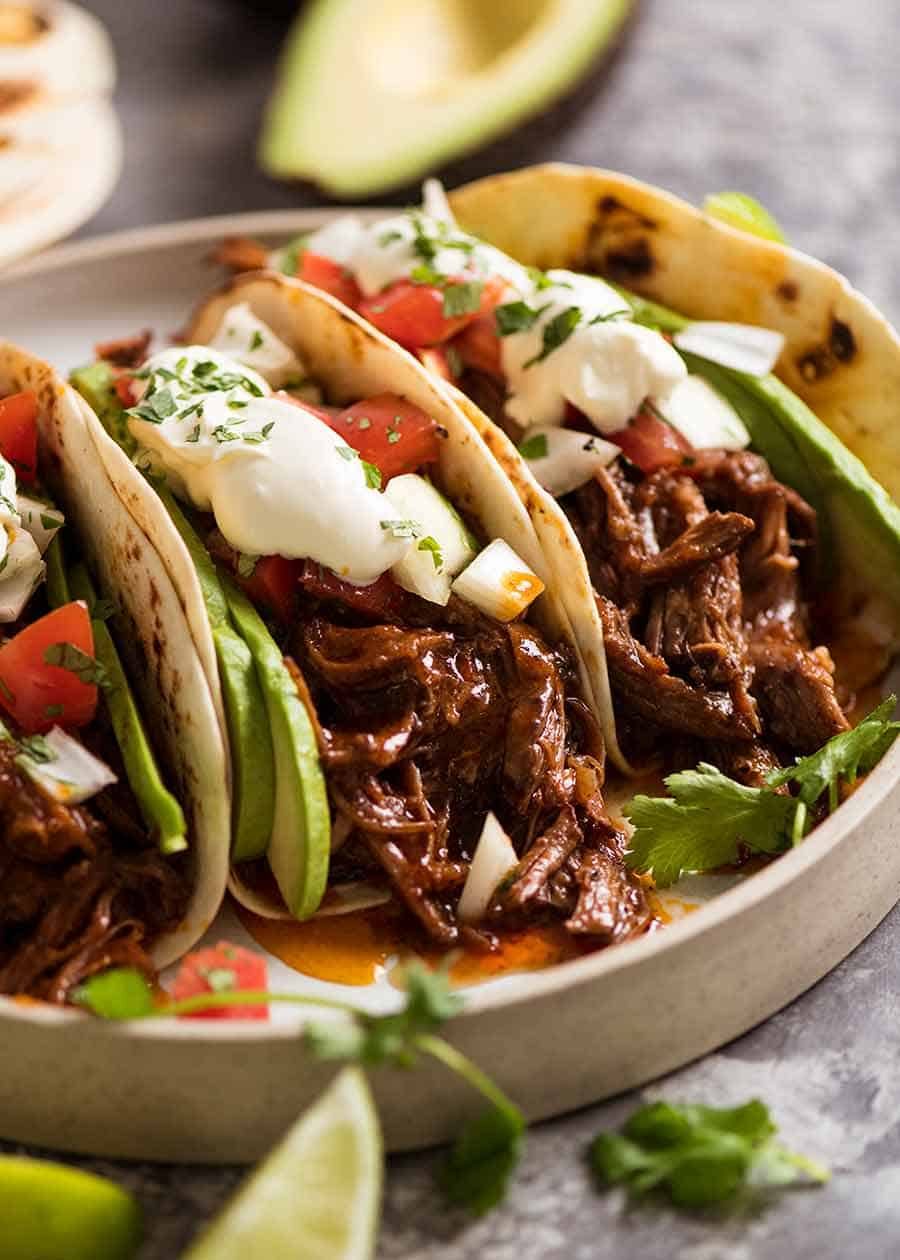 Instant Pot Mexican Shredded Beef Tacos