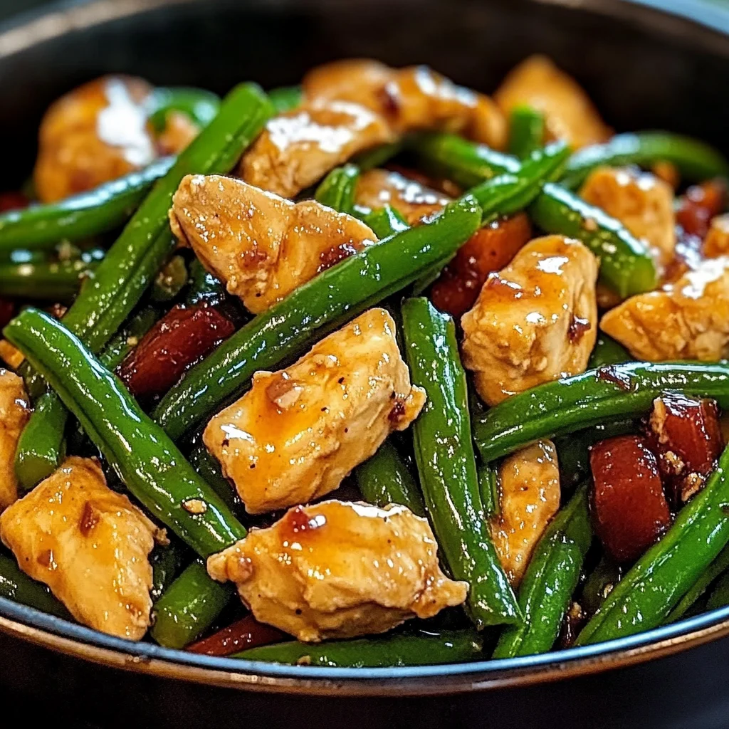 Stir-Fried Chicken with Garlic and Green Beans