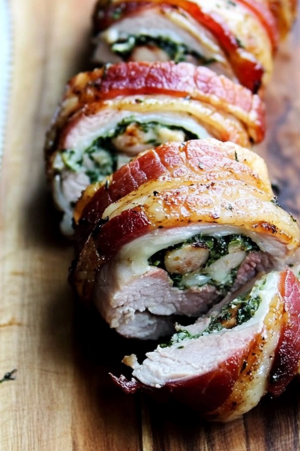 Bacon-Wrapped Pork Tenderloin with Garlic Herb Butter